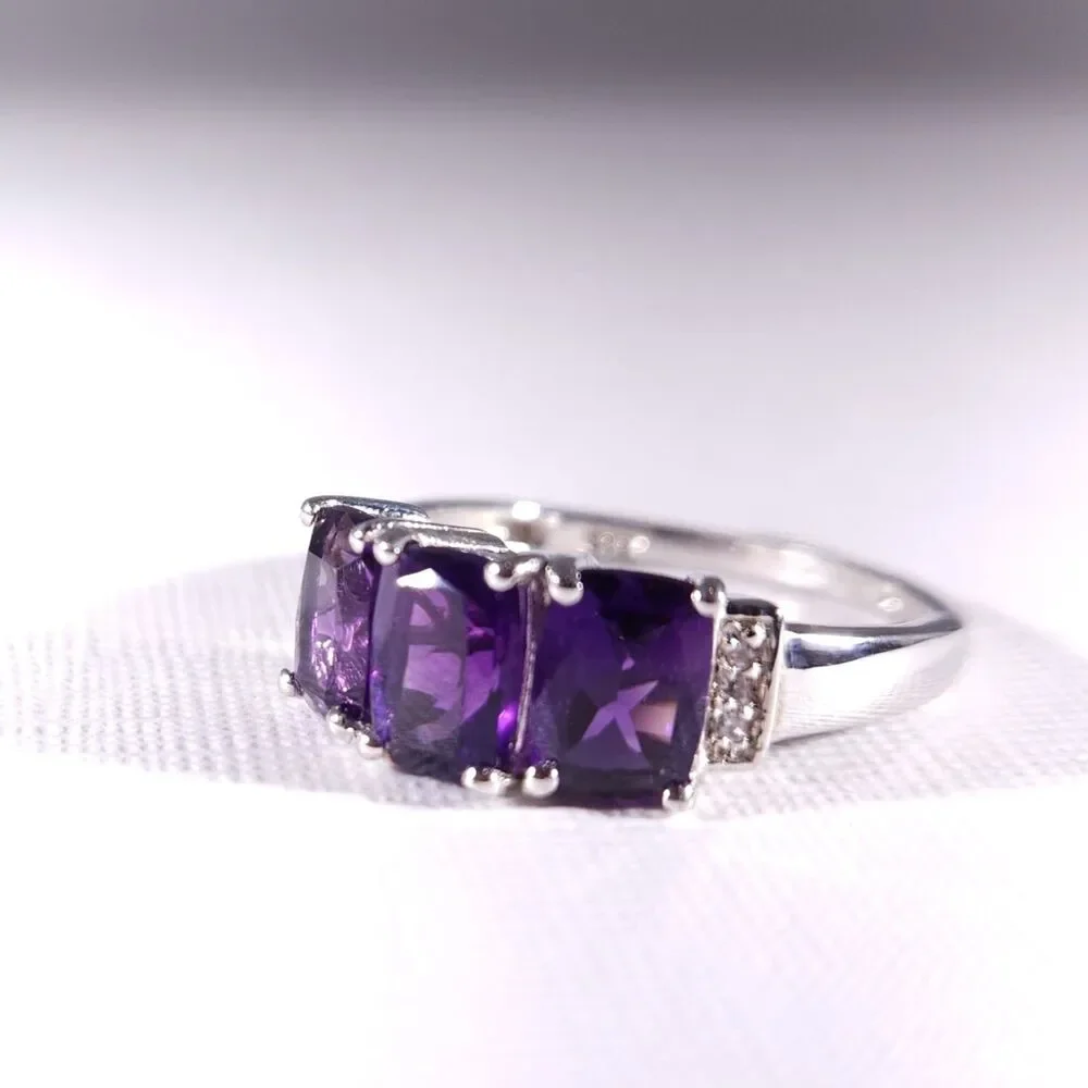 Purple Lusaka Amethyst Ring Size 8